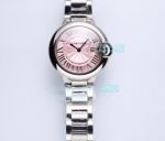 Replica Ballon Bleu De Cartier Ladies Watch Pink Dial Stainless Steel band 33mm_th.jpg